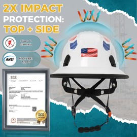 Aolamegs Safe Full Brim Hard Hat Type 2 Class C Safety Helmet,White