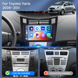 Car Radio Stereo for Toyota Yaris 2006 2007 2008 2009 2010 2011, Wireless Carplay Android Auto, Android 13 System, 2+64GB, 9 Inch Touch Screen Bluetooth Car Radio GPS WiFi SWC Backup Camera