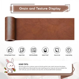 KING MOUNTAIN Leather Repair Patch,4 x 63 Inches self Adhesive Leather Repair Tape for Damaged Leather Furniture, Sofa Seating,Car Seats, Leather Goods（Classic Brown）