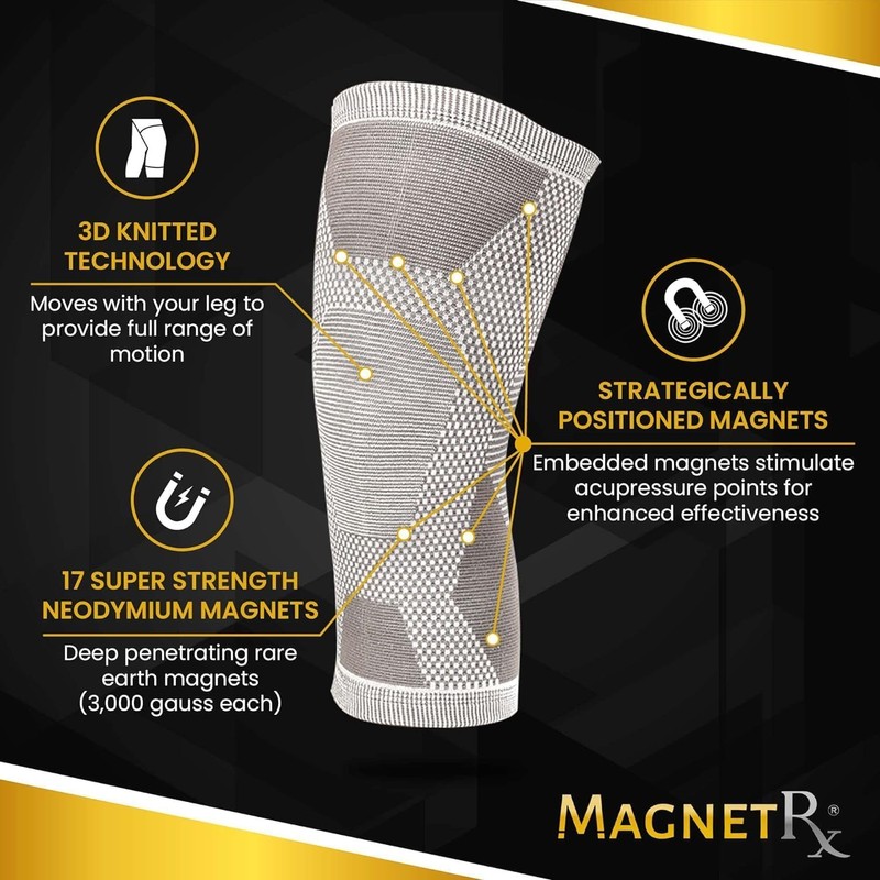 MagnetRX® Magnetic Knee Support Compression Stockings (2-Pack), Knee Pads for