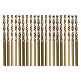 SALI Cobalt Drill Bit Set 20Pcs 2.5mm M35 High Speed Steel Jobber Drill Bit Kit (HSS) Twist Drill Bits for Hardened Metal, Stainless Steel, Cast Iron, Wood and Plastic, with Index Storage Case