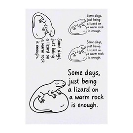 4 x 'Lizard on a warm rock' Temporary Tattoos - Water Resistant, Skin-Safe, Non-Toxic Transfers, Mixed Sizes (TO00086160)