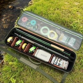 QualyQualy Fly Fishing Rod Travel Case Fishing Tackle Storage Bag