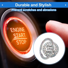 VekAuto Car Push Start Button Cover, Engine Push Button Protection Cover Universal for Car Stylish Alloy 3.8cm Multicolor