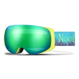 Nordik Freya Kids Ski Goggles((Matte FloYellow/Green Lens)
