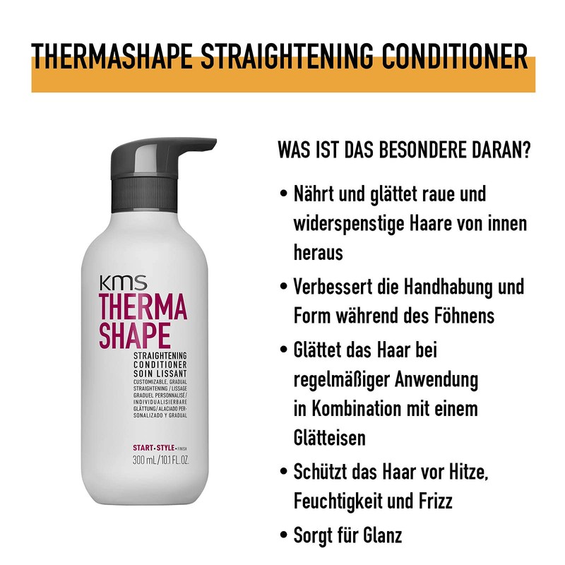 KMS Thermashape Straightening Conditioner for Rough and Unruly Hair, 300
