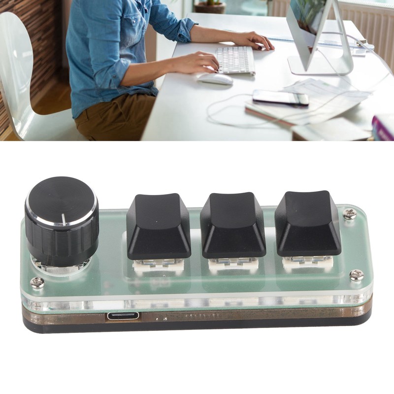 3 Key Small Keypad Multifunctional Shortcut RGB Backlight USB Mechanical