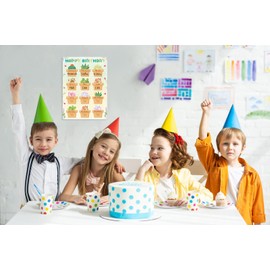 JUESMOS Succulents Happy Birthday Chart Poster for Classroom Decorations - Birthday Calendar Class Birthday Chart Posters for Bulletin Board Decorations Back To School Teacher Supplies