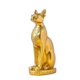 EASCHEER Egyptian Cat Goddess Statue Bastet Egyptian Decoration 4.2" Gold