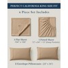 LANE LINEN 100% Organic Cotton California King Sheets Set, 4-Piece
