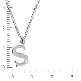 Diamonds by Ellen K. 301250161S Women's Pendant with Chain 925 Sterling Silver 45 + 3 cm Shiny Diamond White 0.008 Carat, Sterling Silver, Diamond