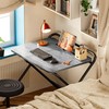 Huuger Folding Desk with 3-Level Adjustable Height and Tablet Slot,