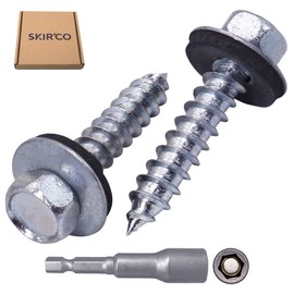 SKIR'CO (40 pcs) Zinc Plated Roofing Screws, 6.5 x 32 mm Self-Tapping Screws With EPDM Washers, Hex Head
