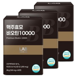 Lab On Lab Brewer's Yeast Biotin 10000, 60 tablets, 3 units / 랩온랩 맥주효모 비오틴 10000, 60정, 3개