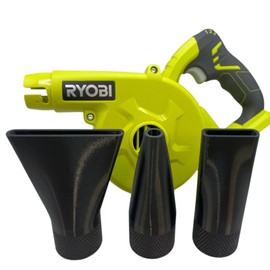 3X Stubby Nozzle Set Compatible with Ryobi R18TB-0 18V ONE+ Blower | PETG Black Leaf Blower Accessories