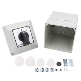 Baomain Universal Rotary Changeover Switch LW28-32/D202.2D with Master Switch Exterior Box 660V 32A 8 Position 3 Phase SZW26-32/D202.2D