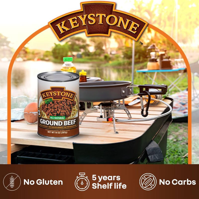 Keystone Meats All Natural Heat & Serve Ground Beef 14