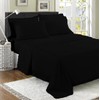 100% Egyptian Cotton Flat Sheet, 200 Thread Count Ultra-Soft Long Staple Bed Sheet, Luxury Hotel Quality Bedding, Shrinkage & Fade Resistant Top Sheet- Easy Care (Single, Black)