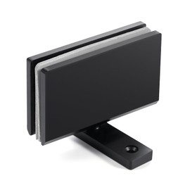 Ranbo Heavy Duty 360 Degree Shower Glass Door Pivot Hinge, Solid 5mm 304 Stainless Steel, Top and Bottom Mount,for 5/16"-1/2" (8mm-12mm) Frameless Doors, One-Piece Precision Cast, Matte Black, 1 PC
