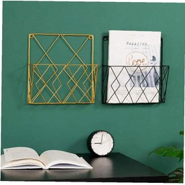 IHONYI Zeitungsständer - Zeitungshalter Wand, Zeitschriftensammler Metall,Zeitschriftenhalter Schwarz,zeitschriftensammler Organizer Wand Für Büro,Wohnzimmer,Schlafzimmer