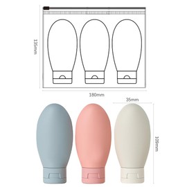 Travel Bottle, Shampoo Bottle, Travel, Shampoo, Travel Bottle, Refill Bottle, Travel Goods, Cosmetic Container, Leak Proof, Portable, Convenient, Lightweight, Travel with Clear Pouch (White, Blue,