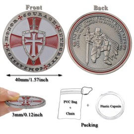 2Pcs/Set Knight Templar Armor of God Religious Christian Challenge Coin