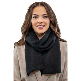 Vivisence Women's Winter Scarf Made Of Soft And Warm Woolen Fabric Perfect For Elegant And Sporty Outfits Ideal For Cold Winter Days And Everyday Wear, Black,UNI