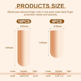 BMKYUET 20 Pcs Gel Finger Cots - Reusable Silicone Finger Protectors & Thumb Cots, Flexible Shields for Stiff Sore Fingers Against Dryness, Rubbing, and Skin Stress During Daily Activities