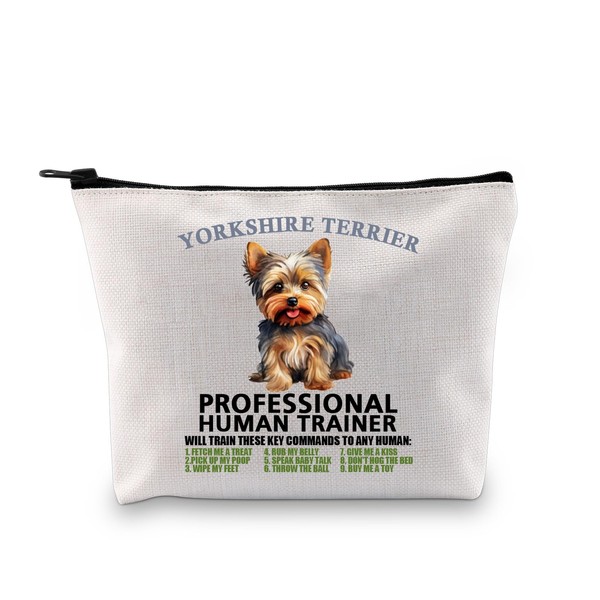 XYANFA Yorkshire Terrier Makeup Bag Yorkie Lovers Gift Yorkie Dog Yorkie Owner Gift Pet Lovers Yorkie Puppy Yorkshire Terrier Cosmetic Bag (YORKSHIRE TERRIER)