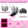 PURELEOR DIY Eyelash Extension Kit Cluster Lashes D Curl 10-16mm