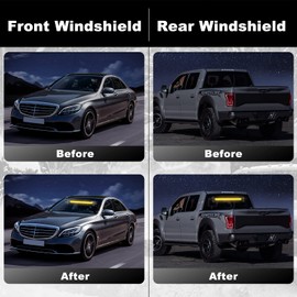 FICOLPO Traffic Advisor Light Bar, 22.7-inch 80 Led Interior Windshield Flashing Warning Emergency Strobe Light Bar for Trucks, Construction Vehicles, Snow Plow Trucks, Tow Trucks (Amber)