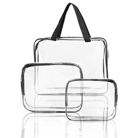 Kaxich 3pcs Travel Toiletry Bags, TSA Approved Toiletry Bag Clear Cosmetic Makeup Bag Zippered Toiletries Carry Pouch Organiser for Men and Women Travel Business Bathroom