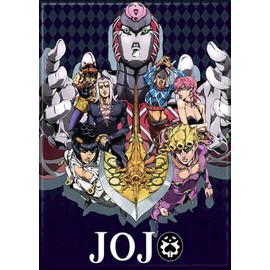 Ata-Boy JoJo's Bizarre Adventure Golden Wind Cast on Black 2.5" x 3.5" Magnet for Refrigerators and Lockers