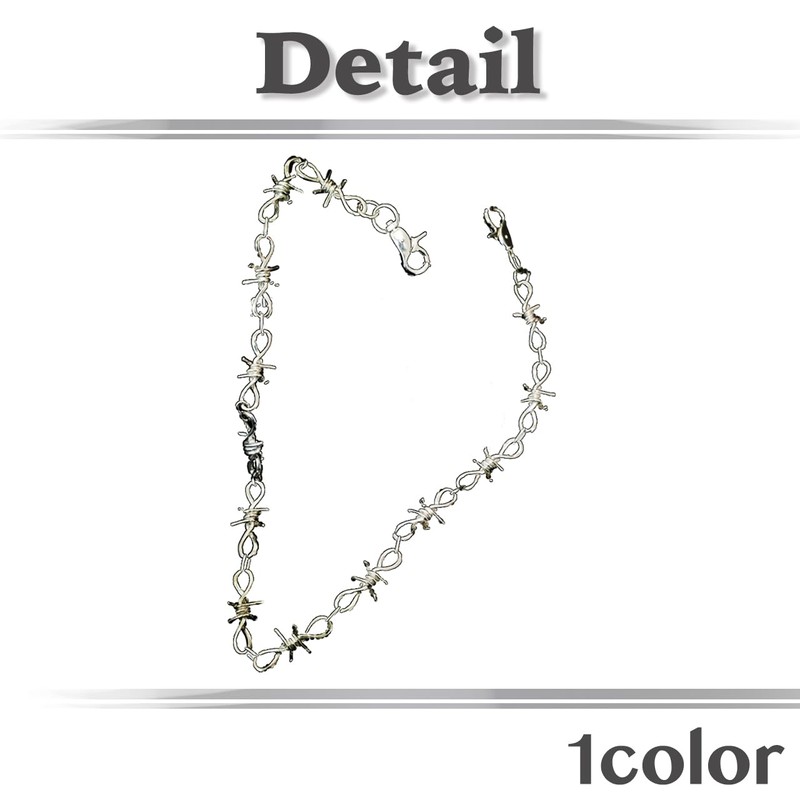 White Fang AZ138 Men's Barbed Wire Wallet Chain Barbed Wire