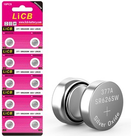LiCB LiCB 10 Pack SR626SW 377 Watch Battery,Long-Lasting & Leak-Proof,High Capacity Silver Oxide 1.55V Button Cell Batteries for Watch