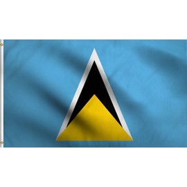DMSE Saint Lucia St. Lucia Caribbean Island Flag 3X5 Ft Foot 100% Polyester 100D Flag UV Resistant (3' X 5' Foot)