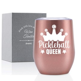 Onebttl Pickleball Gifts for Women, Pickleball Accessories, 12 oz Stainless Steel Tumbler with Lid, Pickleball Queen