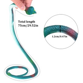 BONGSHAKALAKA Pack of 4 Rubber Snake Realistic Rubber Toy Snake Various Colourful Fake Snake Figure Rubber Snakes Garden Props for Garden Support and Prank