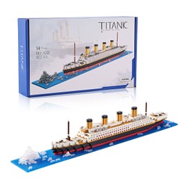 LUKHANG Titanic Adult Particle Micro Building Block Set - 1872 PCS - Extra Pieces - Durable Model - Unique Design - Great Gift - Display & Move with Ease - Challenging & Rewarding (New Version)