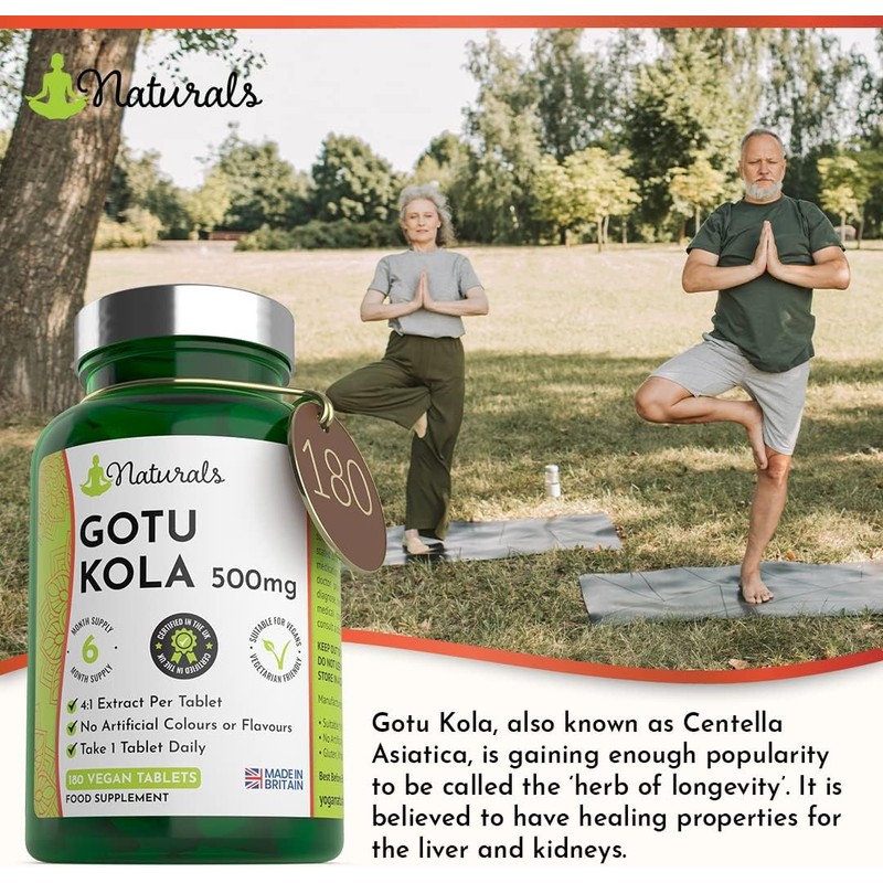 Gotu Kola Vegan Tablets - 500mg Herbal Centella Asiatica for