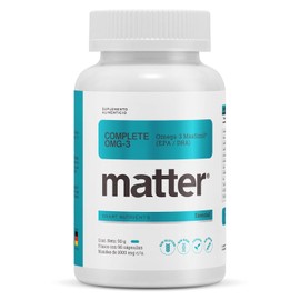 MATTER SMART NUTRIENTS - Complete OMG-3 Suplemento Alimenticio, Omega-3 de alta absorcin con MaxSimill, Aceite de Pescado Concentrado, Sin Sabor -... 