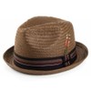 Jaxon Tribeca Toyo Straw Fedora Hat (Medium, Brown)
