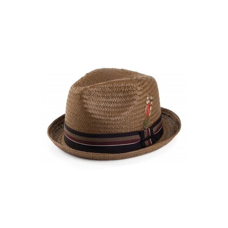 Jaxon Tribeca Toyo Straw Fedora Hat (Medium, Brown)