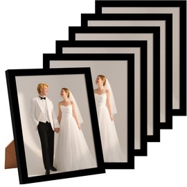 BESCRCL 8x10 Picture Frame Set of 6 High Definition Glass, Photo Frame for Wall or Tabletop, Engineered Wood, Black