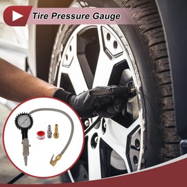 HEROFFIX 1 Set Universal Tire Pressure Gauge Gear Sleeve 0-100PSI GHI01-A35-100PSI Air Pressure Meter for Cars