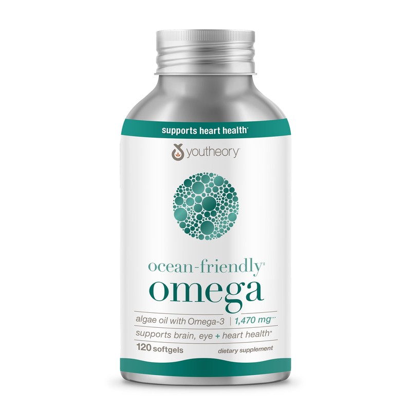 Youtheory Ocean-Friendly Omega - Vegan Algae Omega 3 Softgel -