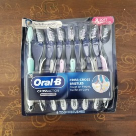 Oral-B CrossAction Pro Advanced Toothbrush, 8-pack Soft Criss-Cross Bristle