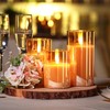 Homemory Amber Glass Flameless Candles, Battery Operated LED Pillar Candles