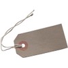 50 Small Brown/Buff (Manilla) Strung 70x35mm Tag/Tie On Luggage Labels