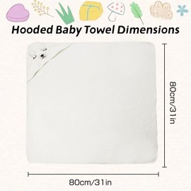 HiABsee Baby Towels with Hood Ultra Soft Hooded Baby Towels Newborn, Unique Animal Design Baby Bath Towel for Boy and Girl, White Bear